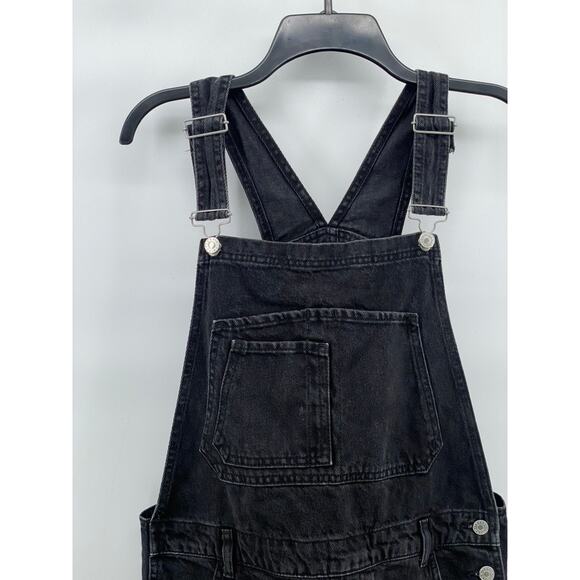 Women's Black Denim Overalls - Picture 3 of 11
